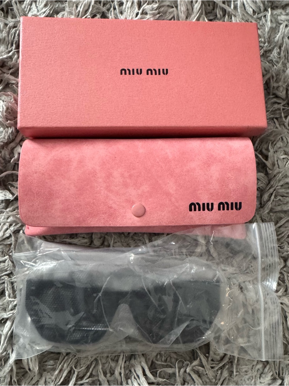 Miu Miu Black Cat-Eye Sunglasses with Gold Logo Temples - Picture 7 of 7